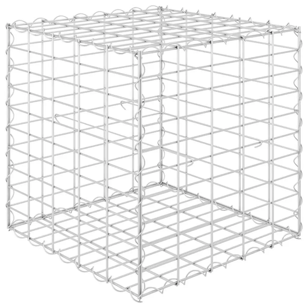 Gabion Raised Bed Steel Wire Planter 50x50x50cm Silver