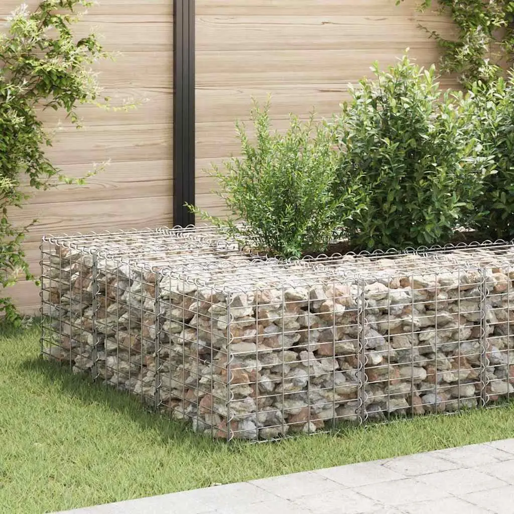Gabion Raised Bed Steel Wire Planter 50x50x50cm Silver