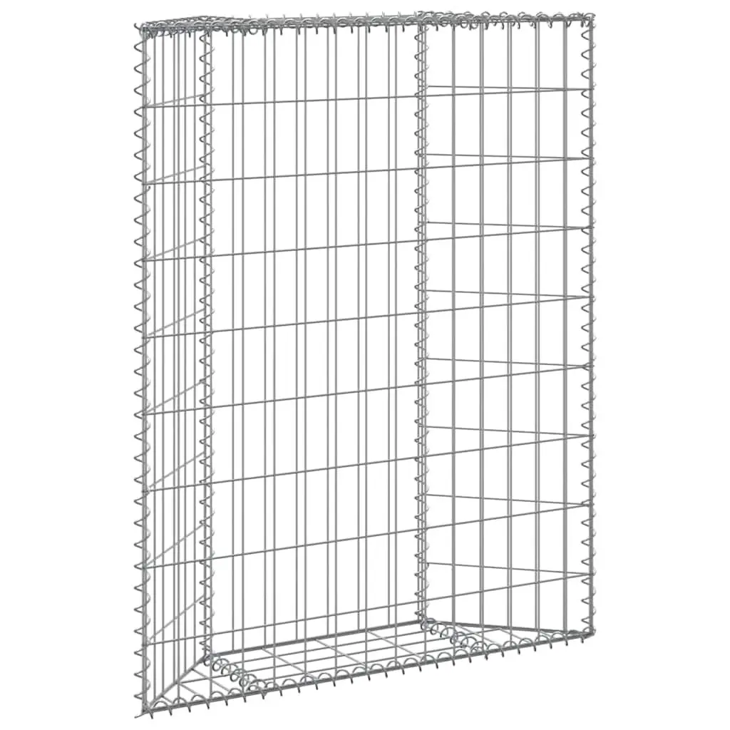 Gabion Raised Bed Galvanised Steel Trapezium Shape 100 x 20 x 100 cm Silver