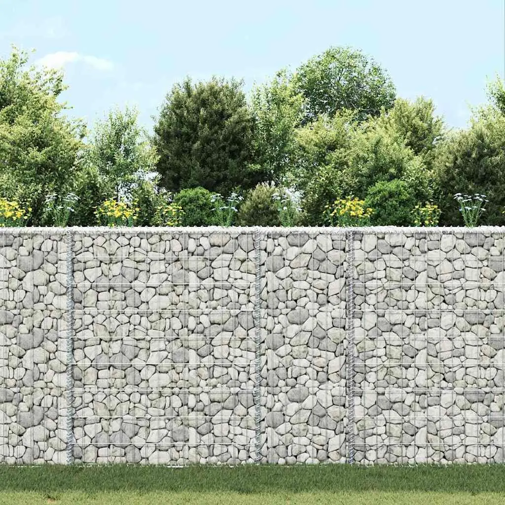 Gabion Raised Bed Galvanised Steel Trapezium Shape 100 x 20 x 100 cm Silver