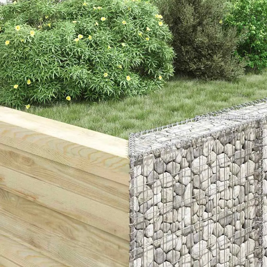 Gabion Raised Bed Galvanised Steel Trapezium Shape 100 x 20 x 100 cm Silver