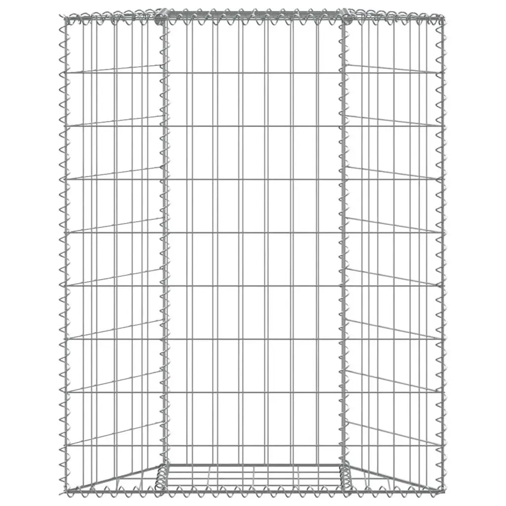 Gabion Raised Bed Galvanised Steel Trapezium Shape 100 x 20 x 100 cm Silver