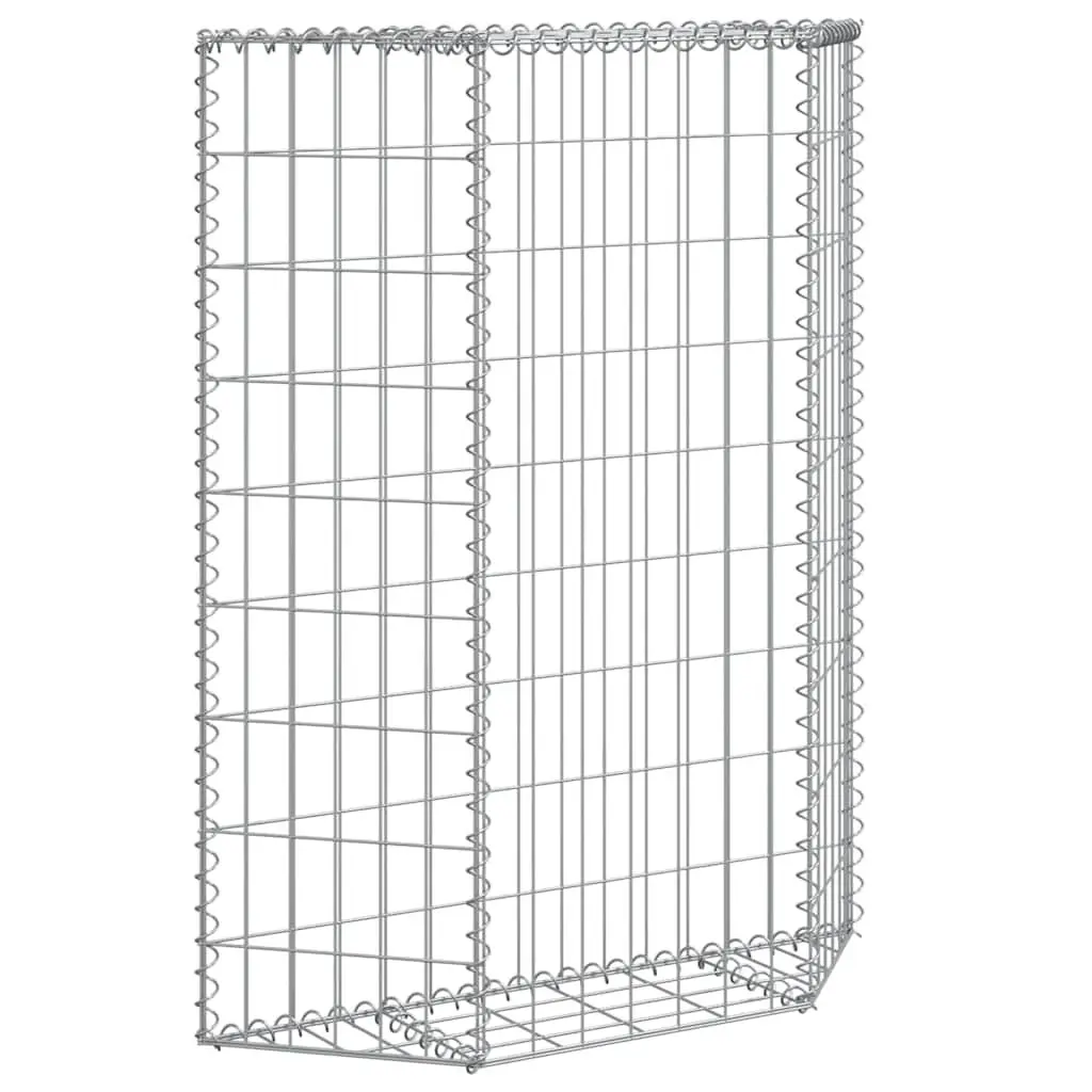 Gabion Raised Bed Galvanised Steel Trapezium Shape 100 x 20 x 100 cm Silver
