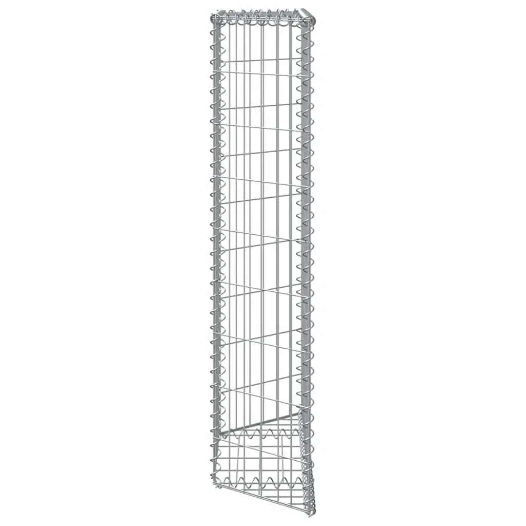 Gabion Raised Bed Galvanised Steel Trapezium Shape 100 x 20 x 100 cm Silver