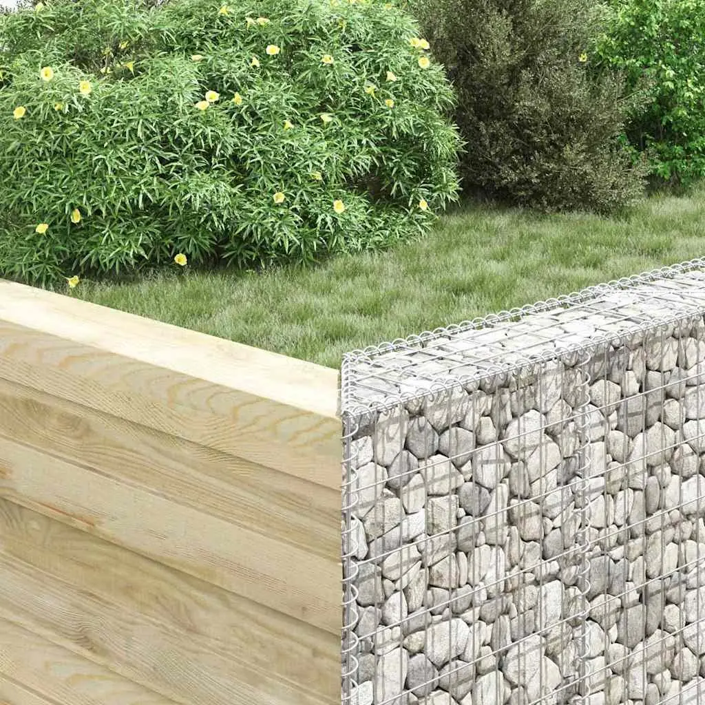 Gabion Raised Bed Trapezium Galvanised Steel 100 x 20 x 100 cm Silver Garden Planter Border Flower Box Outdoor Patio
