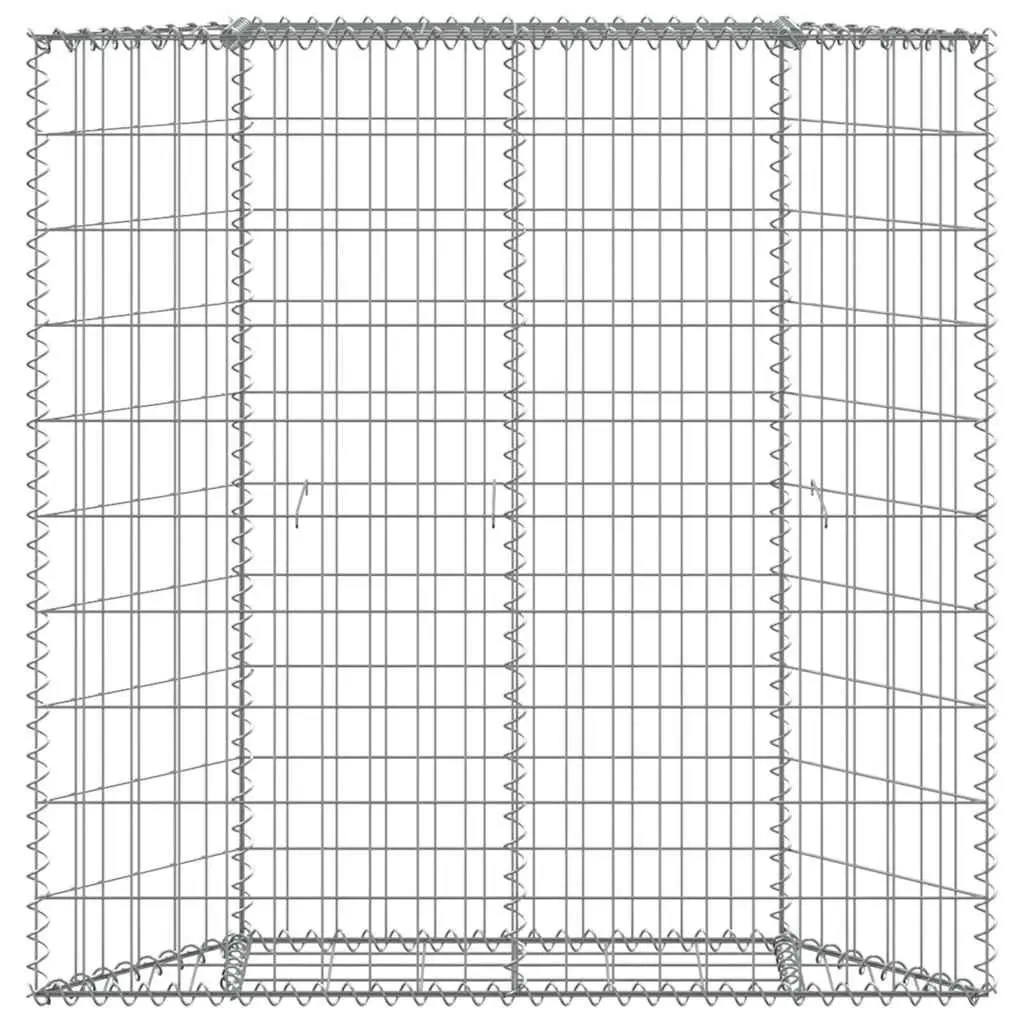 Gabion Raised Bed Trapezium Galvanised Steel 100 x 20 x 100 cm Silver Garden Planter Border Flower Box Outdoor Patio