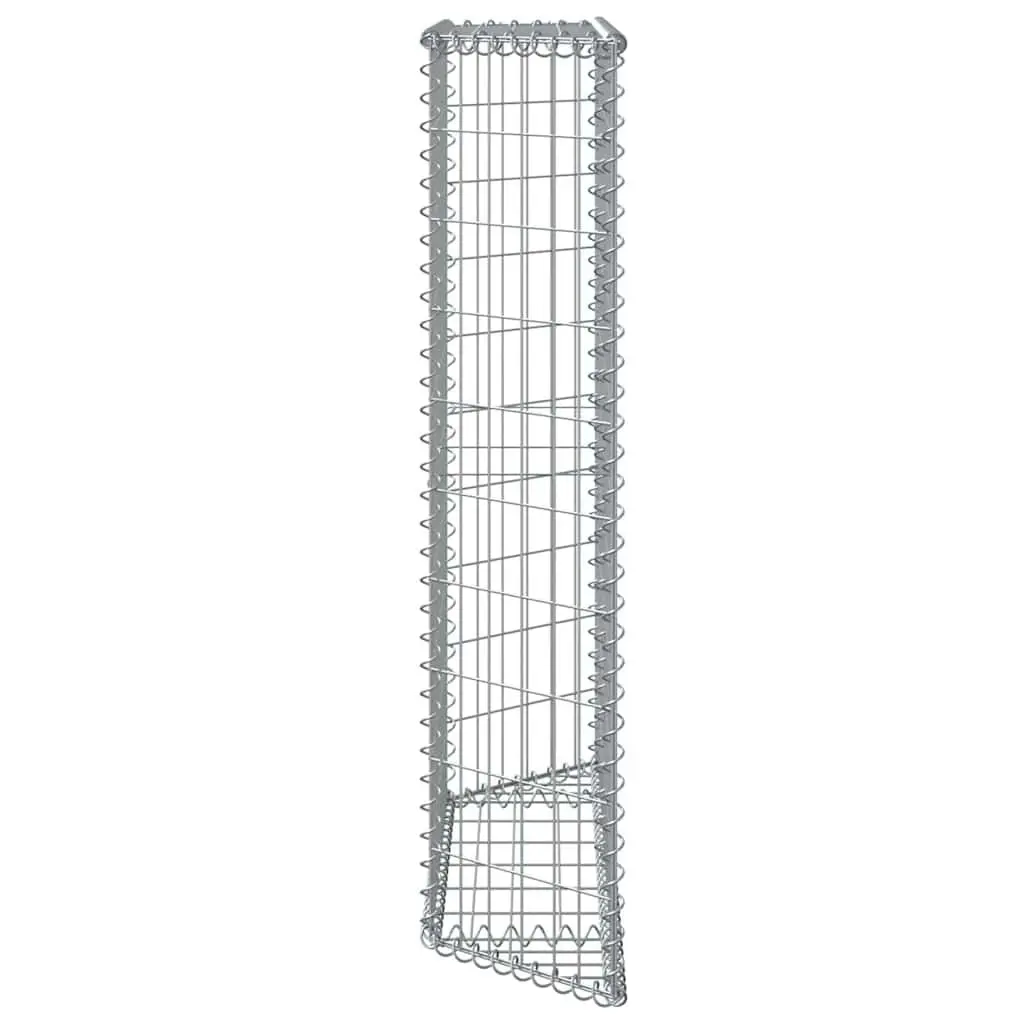 Gabion Raised Bed Trapezium Galvanised Steel 100 x 20 x 100 cm Silver Garden Planter Border Flower Box Outdoor Patio
