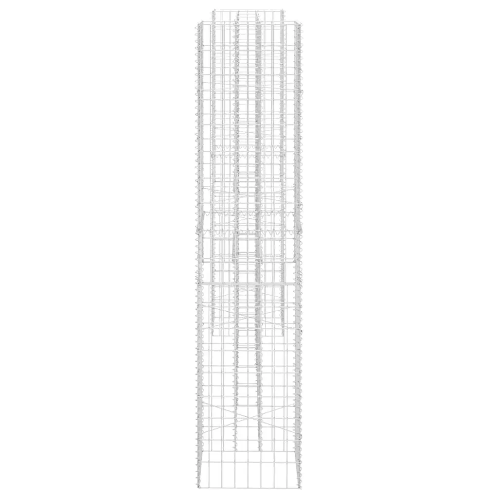 H-Shaped Steel Wire Gabion Planter 260x40x200cm Silver Weather Resistant Garden Border