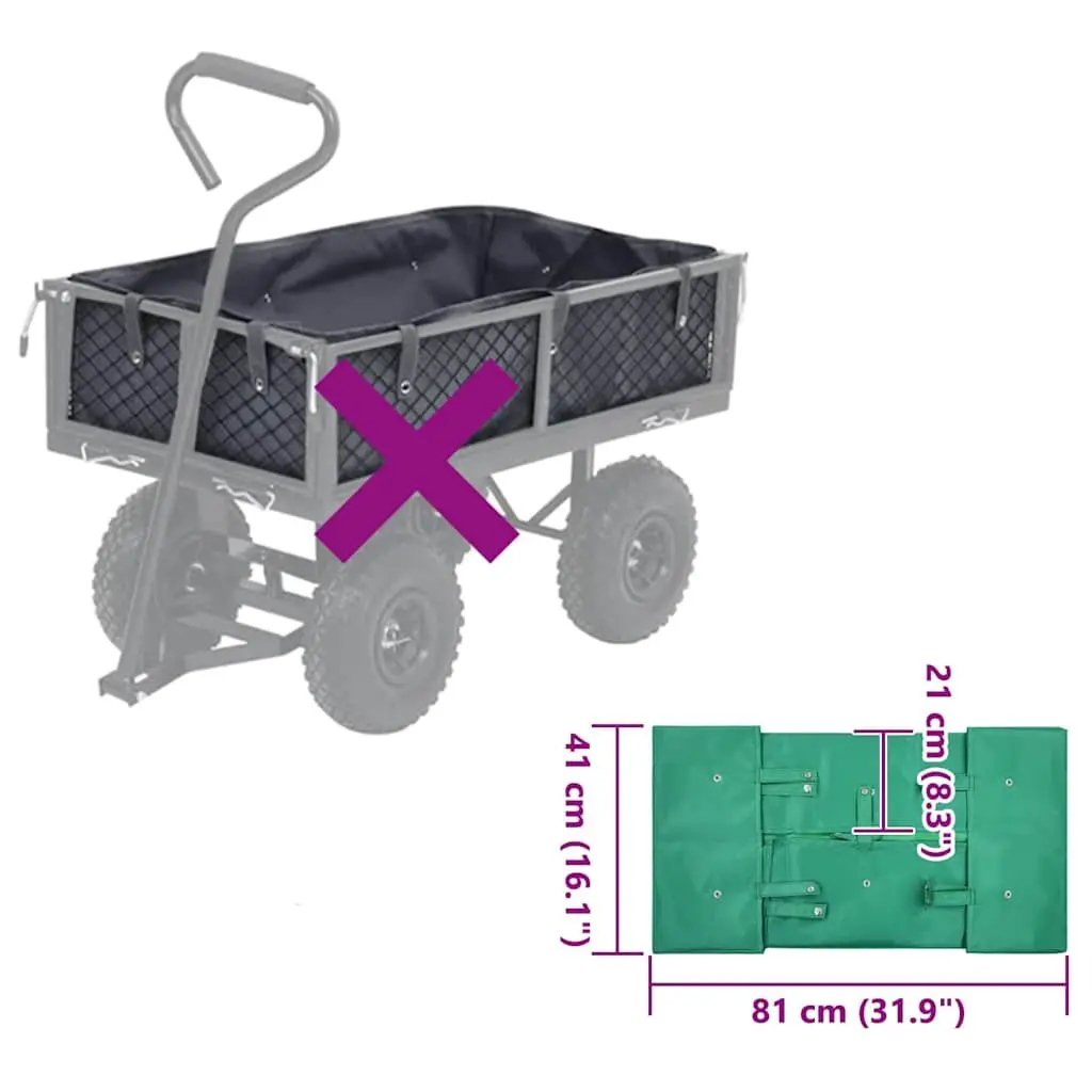 Garden Cart Liner Heavy Duty 600D Polyester Weather Resistant Fabric Green