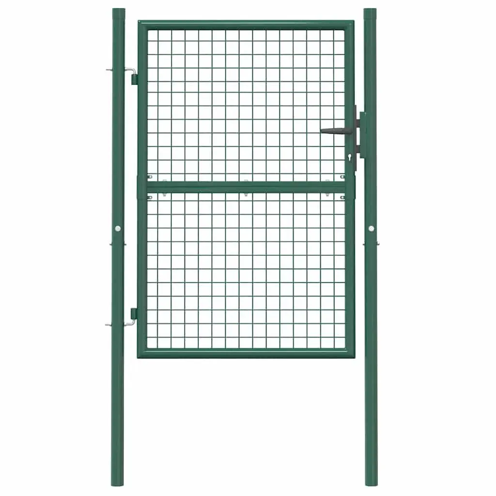 Heavy Duty Steel Gate Green 100x125cm Powder Coated Garden Patio Entryway Barrier