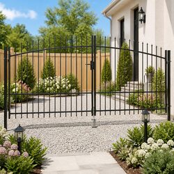 Practical Double Door Garden Gate with Spear Top - 400x224.5cm