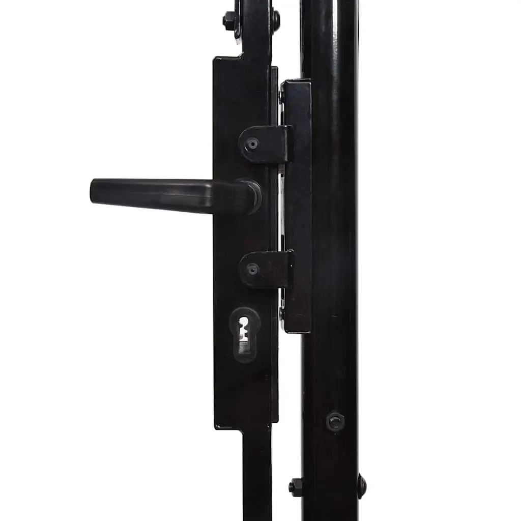 Double Door Garden Gate Heavy Duty Steel Black 400x224.5cm with Spear Top