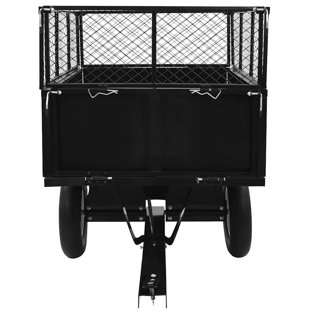 Tipping Trailer for Lawn Mower Extendable Height 300kg Load Capacity Garden Trolley