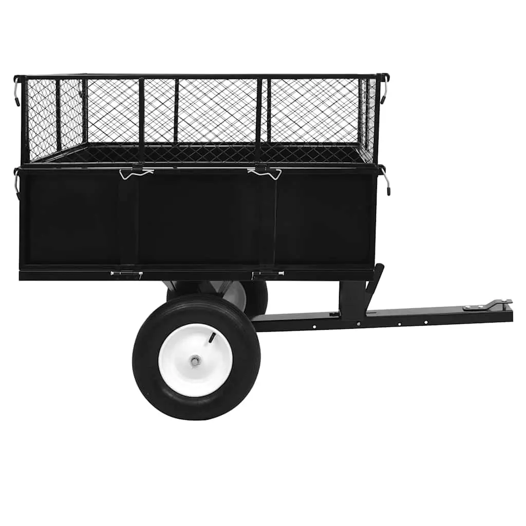 Tipping Trailer for Lawn Mower Extendable Height 300kg Load Capacity Garden Trolley