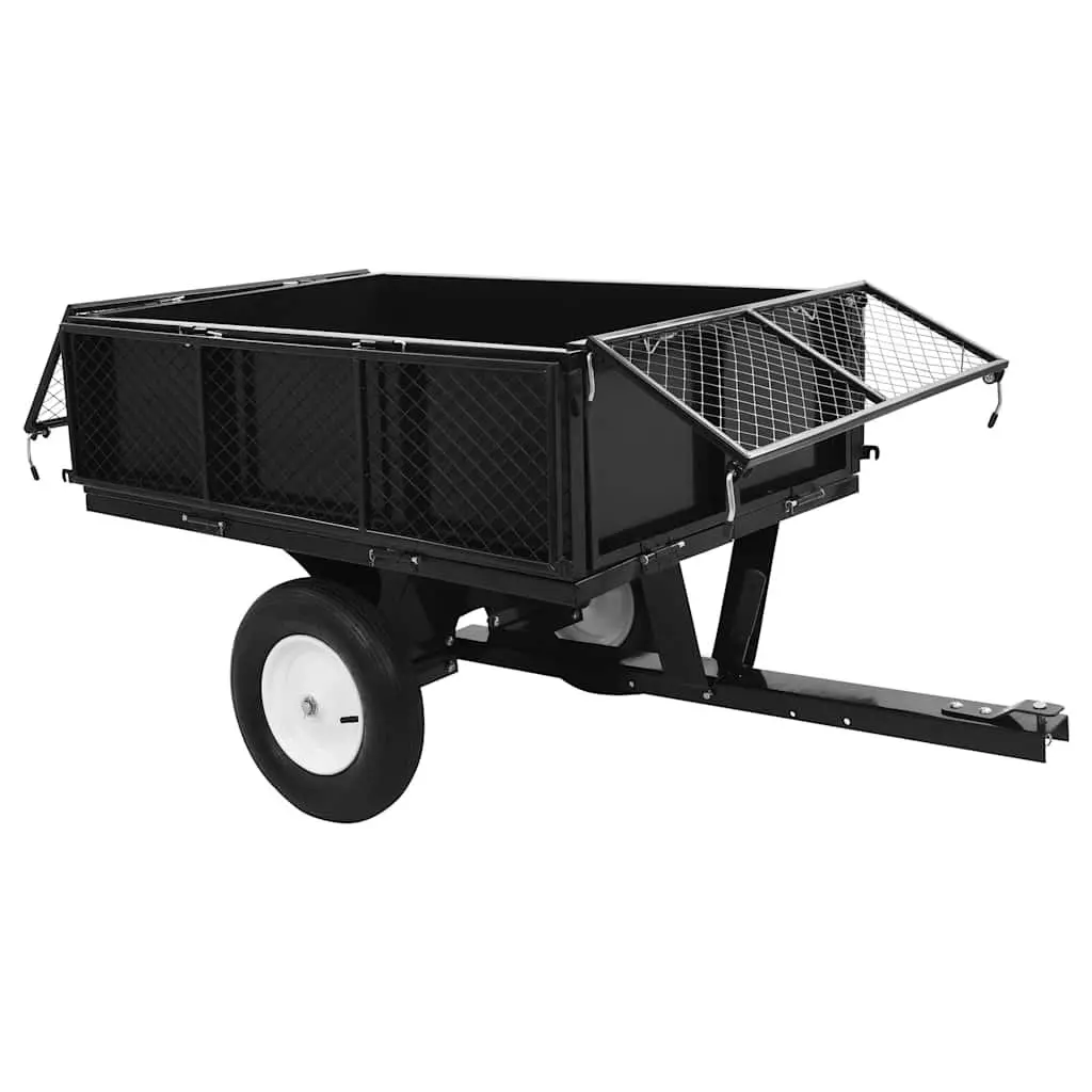 Tipping Trailer for Lawn Mower Extendable Height 300kg Load Capacity Garden Trolley