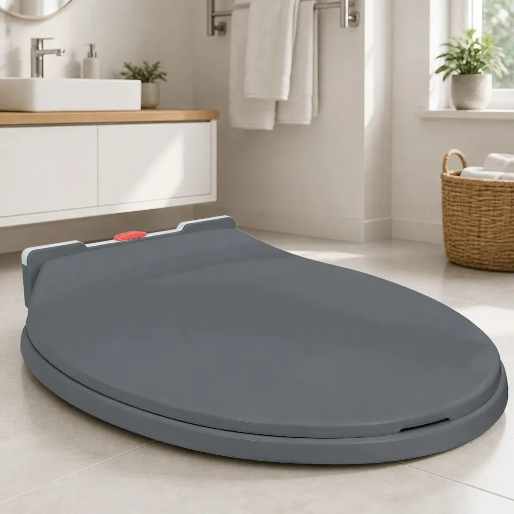 Soft-Close Toilet Seat Polypropylene Oval Grey Standard Bowl