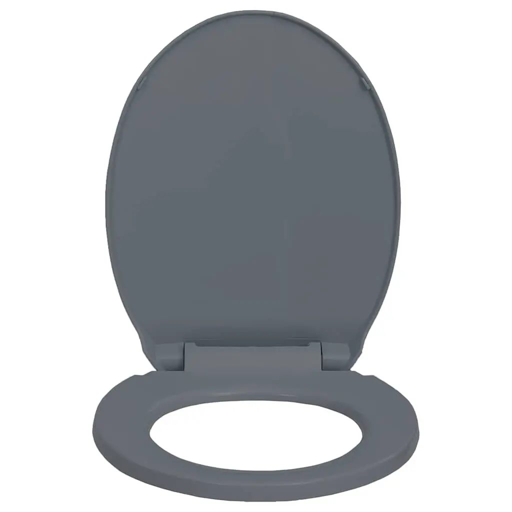 Soft-Close Toilet Seat Polypropylene Oval Grey Standard Bowl