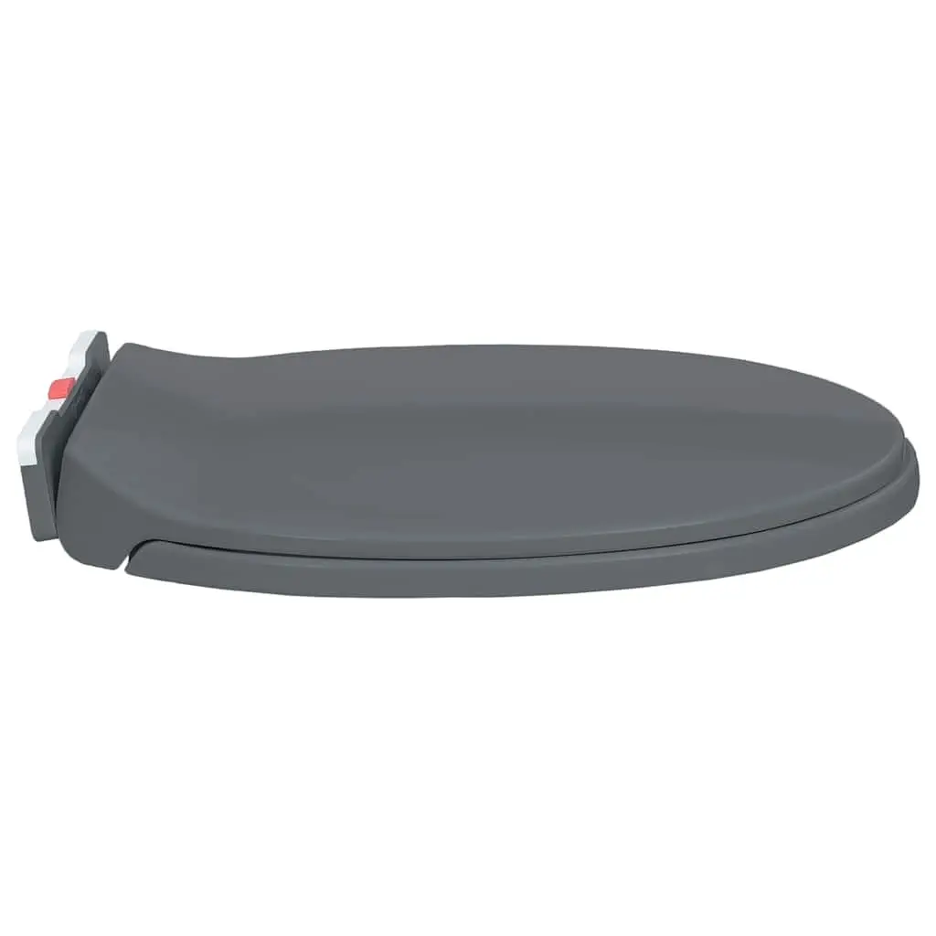 Soft-Close Toilet Seat Polypropylene Oval Grey Standard Bowl