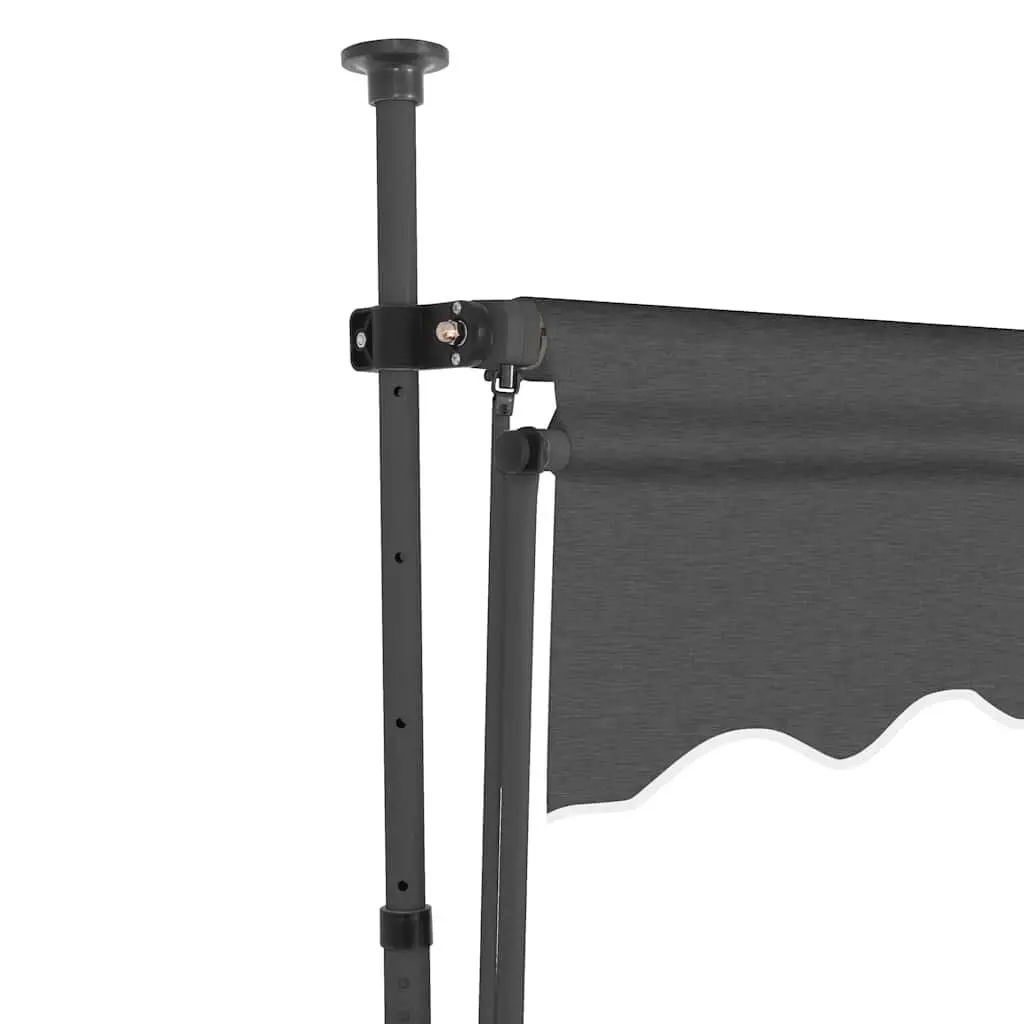 Manual Retractable Awning Polyester 250cm Anthracite with Solar LED Lights