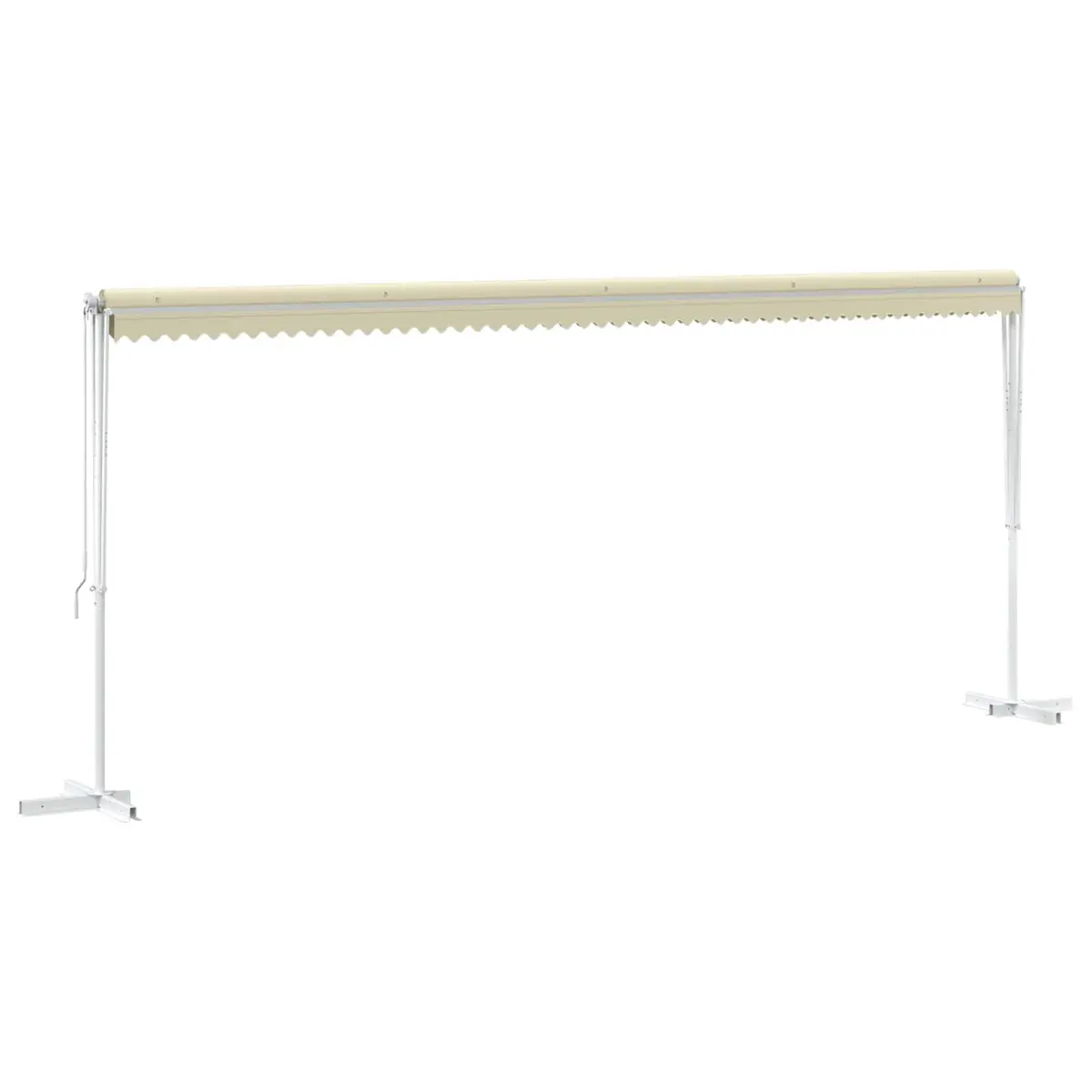 Free Standing Awning Powder-Coated Steel 600x300 cm Cream Weather-Resistant Polyester