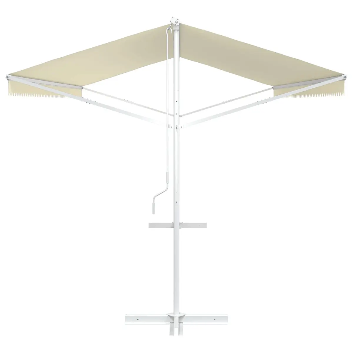 Free Standing Awning Powder-Coated Steel 600x300 cm Cream Weather-Resistant Polyester