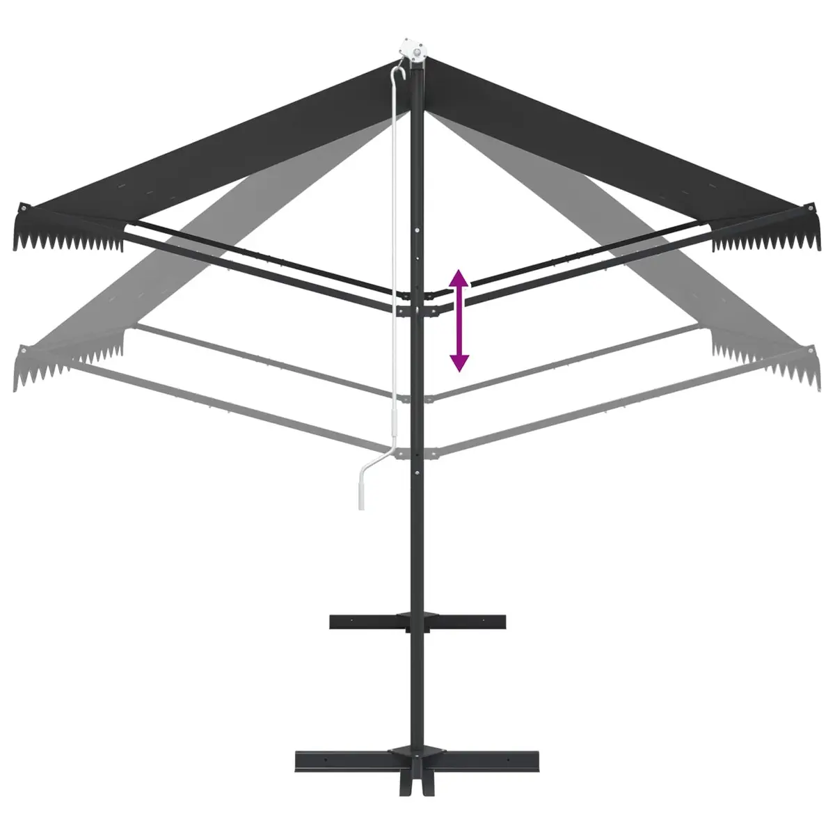 Free Standing Canopy Anthracite 300x300cm Outdoor Garden Patio Shade Weather Resistant Polyester with Powder Coated Steel Frame