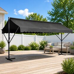 Free Standing Awning 500x300 cm Outdoor Garden Patio Sunshade Canopy Anthracite
