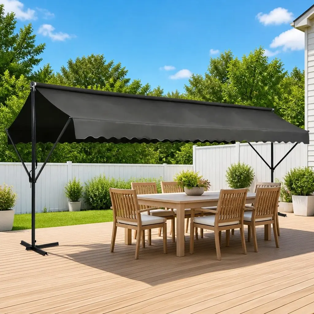 Free Standing Awning 600x300 cm Anthracite Garden Patio Sunshade Outdoor