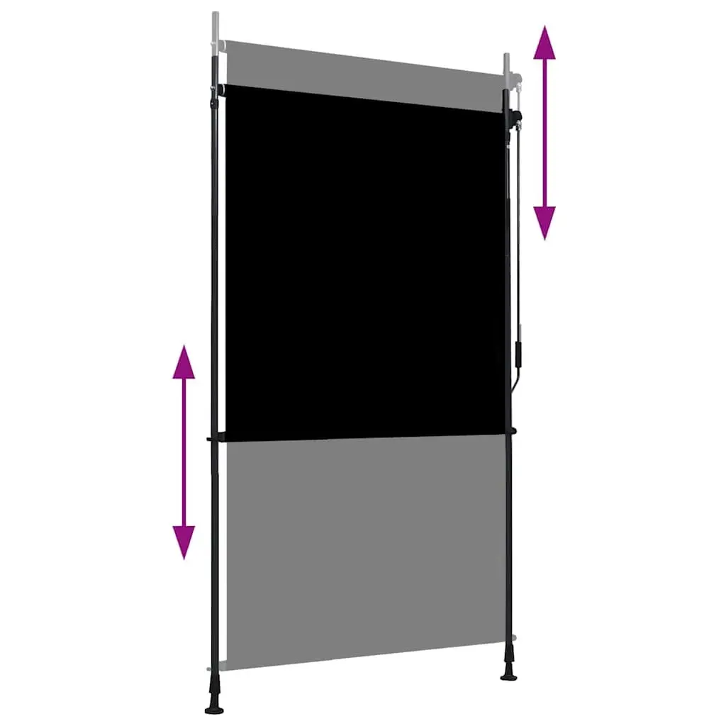 Outdoor Roller Blind Hand Crank 120x270cm Anthracite