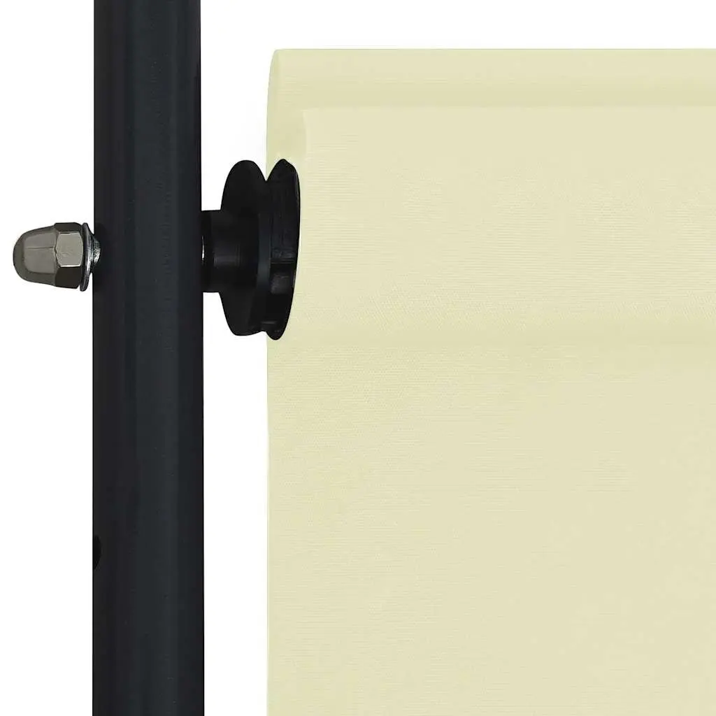 Outdoor Roller Blind Cream 100x270cm Hand Crank Fade Resistant Fabric Shade for Balcony and Patio