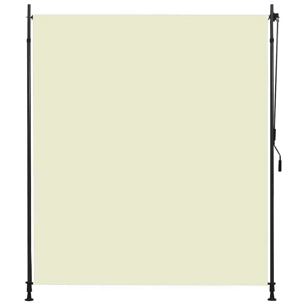 Outdoor Roller Blind Fabric 200x270cm Cream Hand Crank Shade