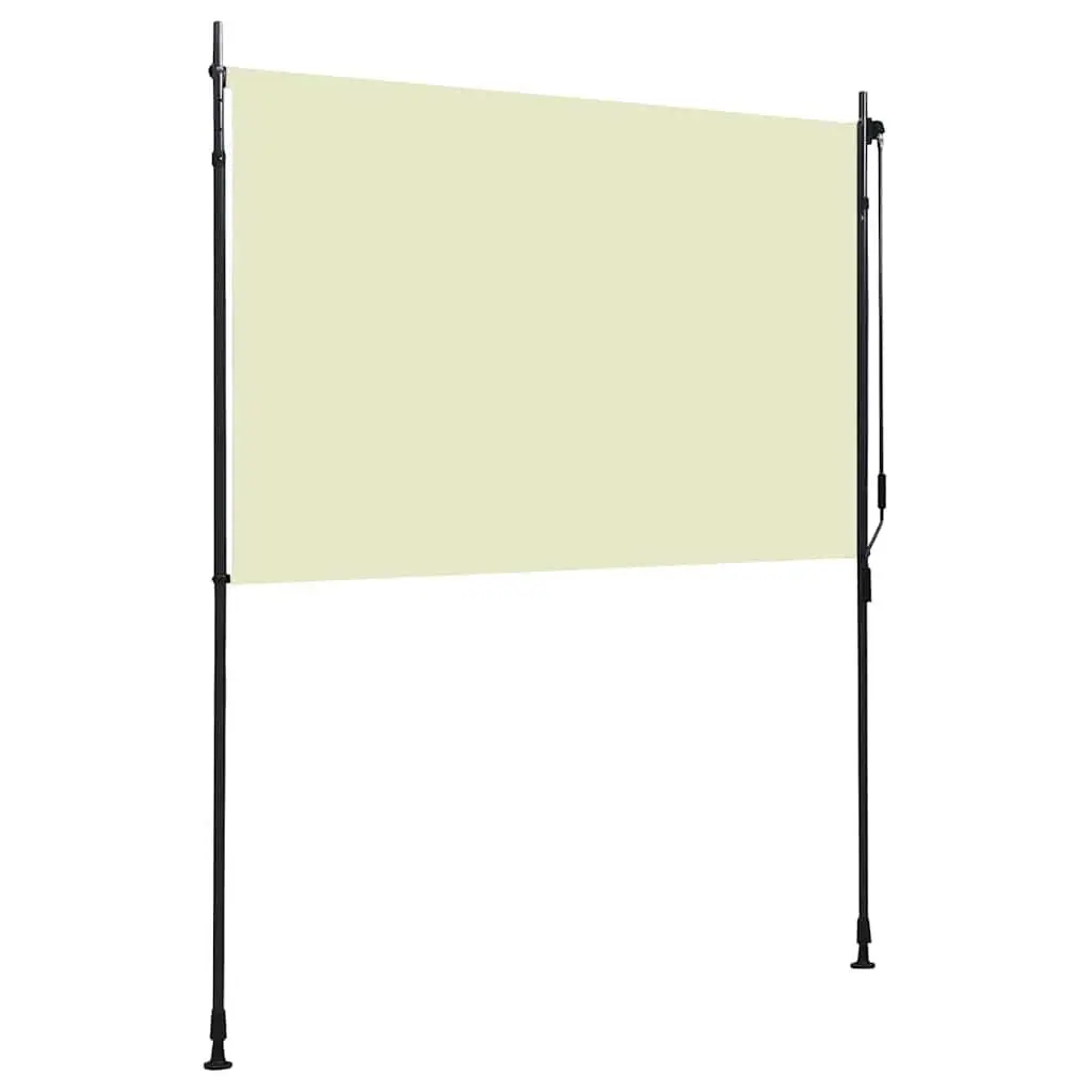 Outdoor Roller Blind Fabric 200x270cm Cream Hand Crank Shade