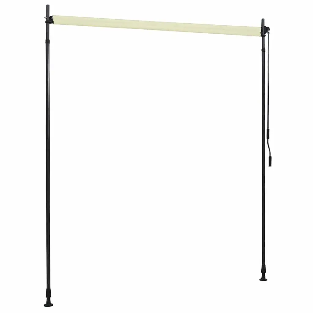 Outdoor Roller Blind Fabric 200x270cm Cream Hand Crank Shade