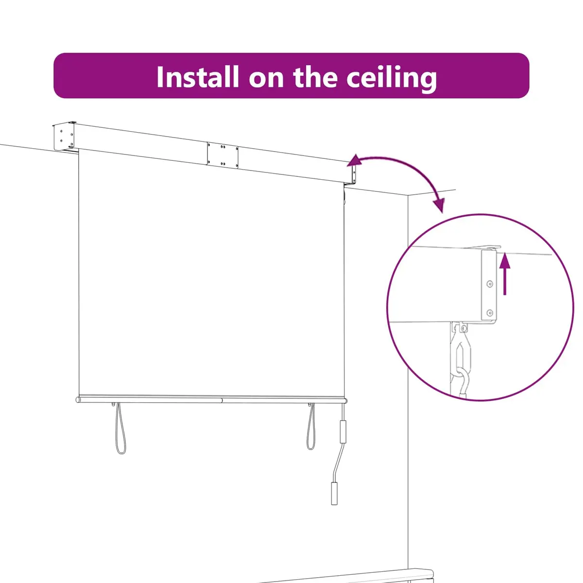 Outdoor Roller Blind Polyester 140x250cm Anthracite Hand Crank