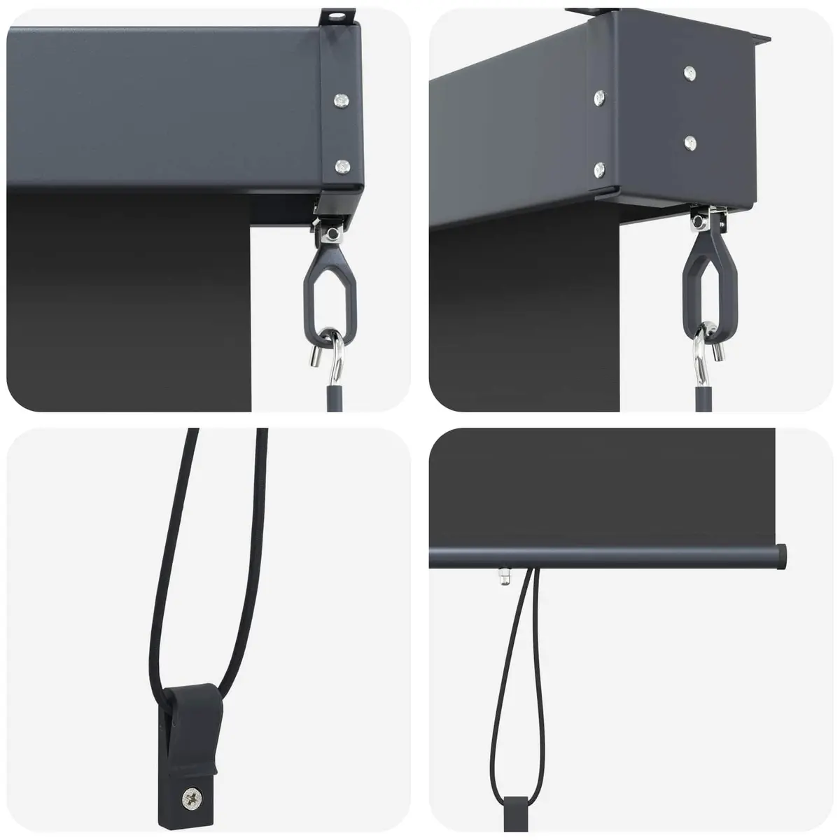 Outdoor Roller Blind Polyester 140x250cm Anthracite Hand Crank