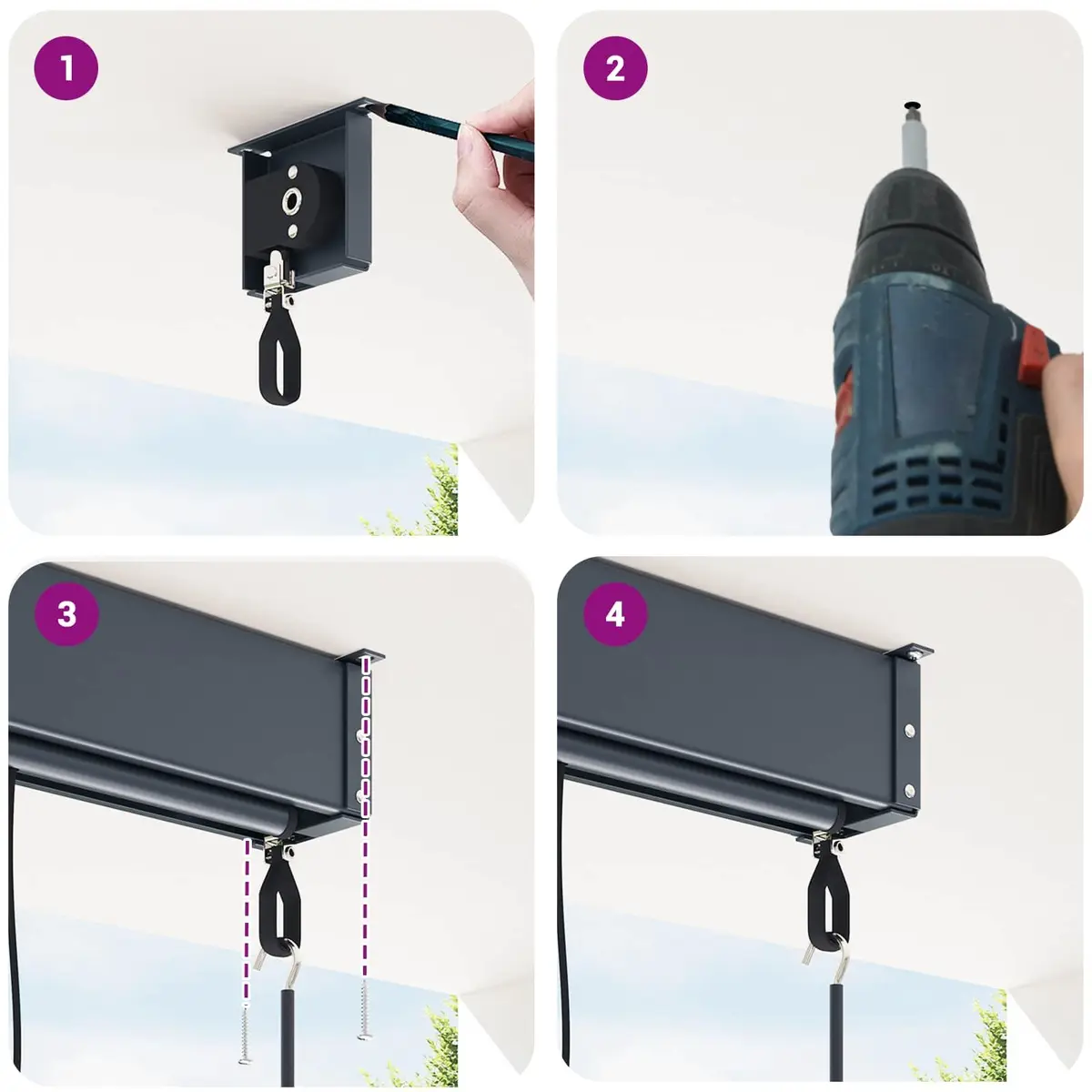 Outdoor Blind Hand Crank Anthracite 160x250cm Polyester Exterior Shade for Garden Patio Balcony