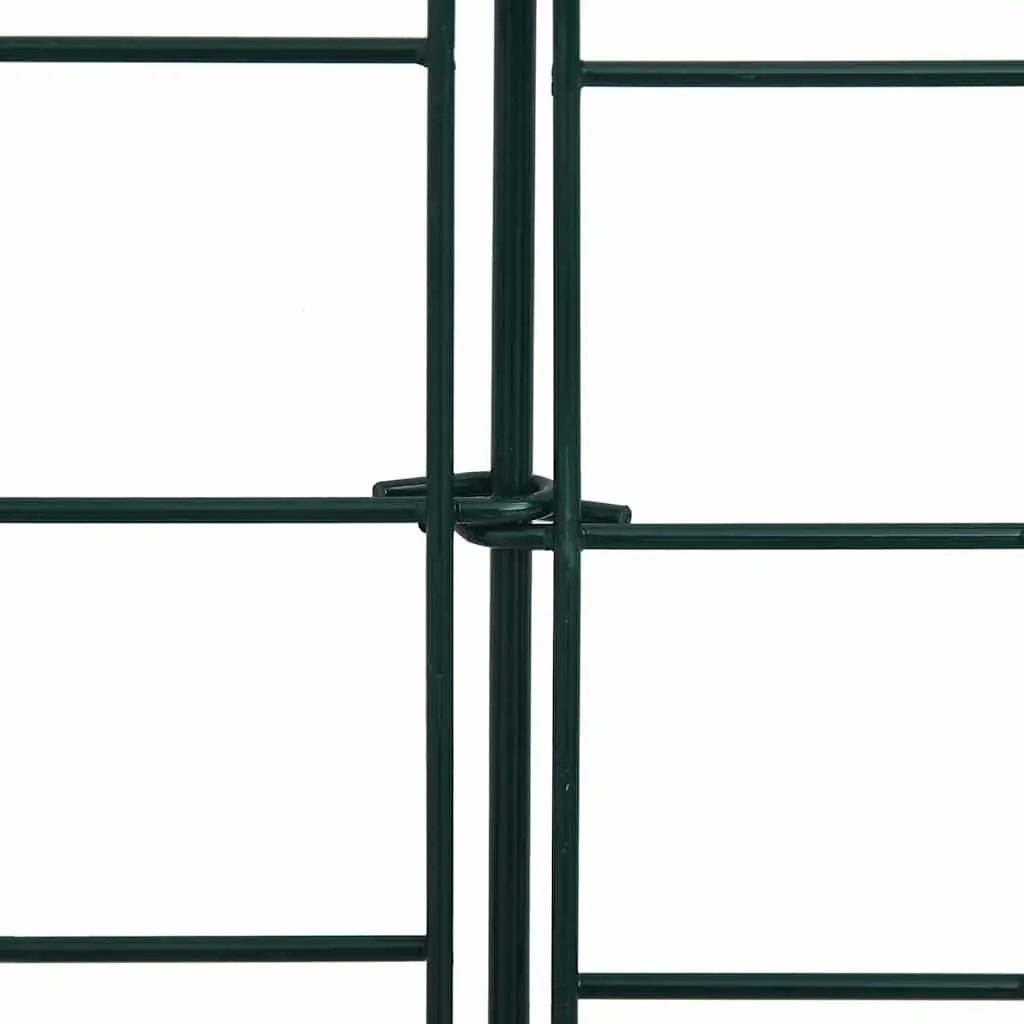 Garden Fence Panels Green Powder Coated Steel Wire 77.5x64 cm Outdoor Barrier Set