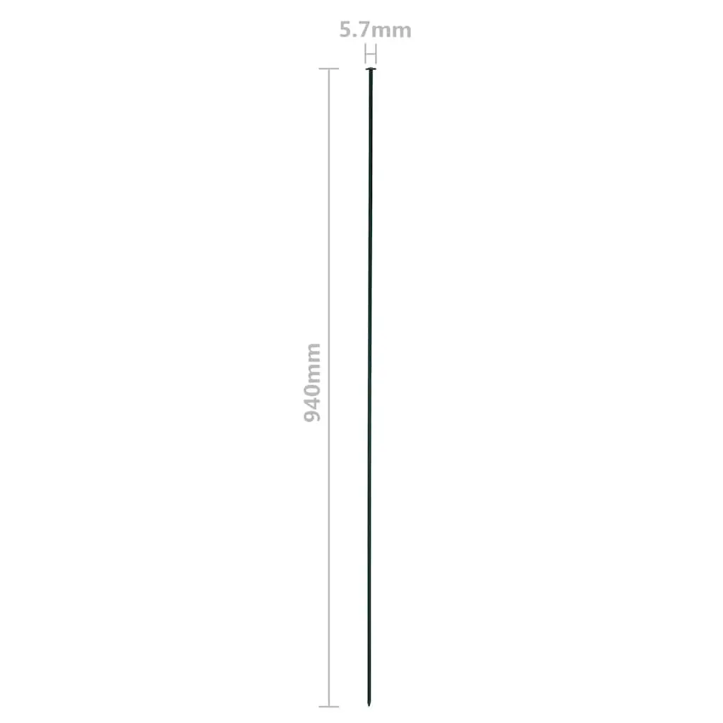 Garden Fence Panels Green Powder Coated Steel Wire 77.5x64 cm Outdoor Barrier Set