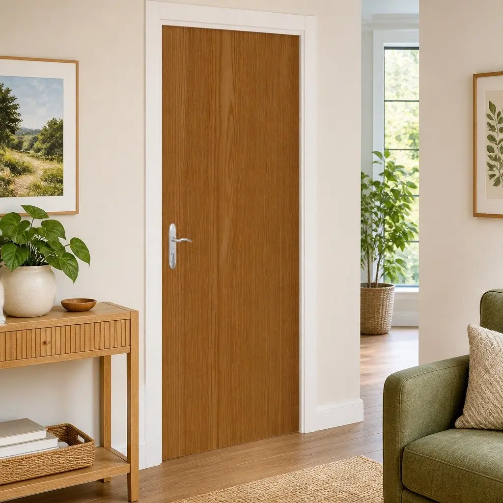 Self Adhesive Door Film PVC Light Oak Wood Look 210x90cm Interior Decor