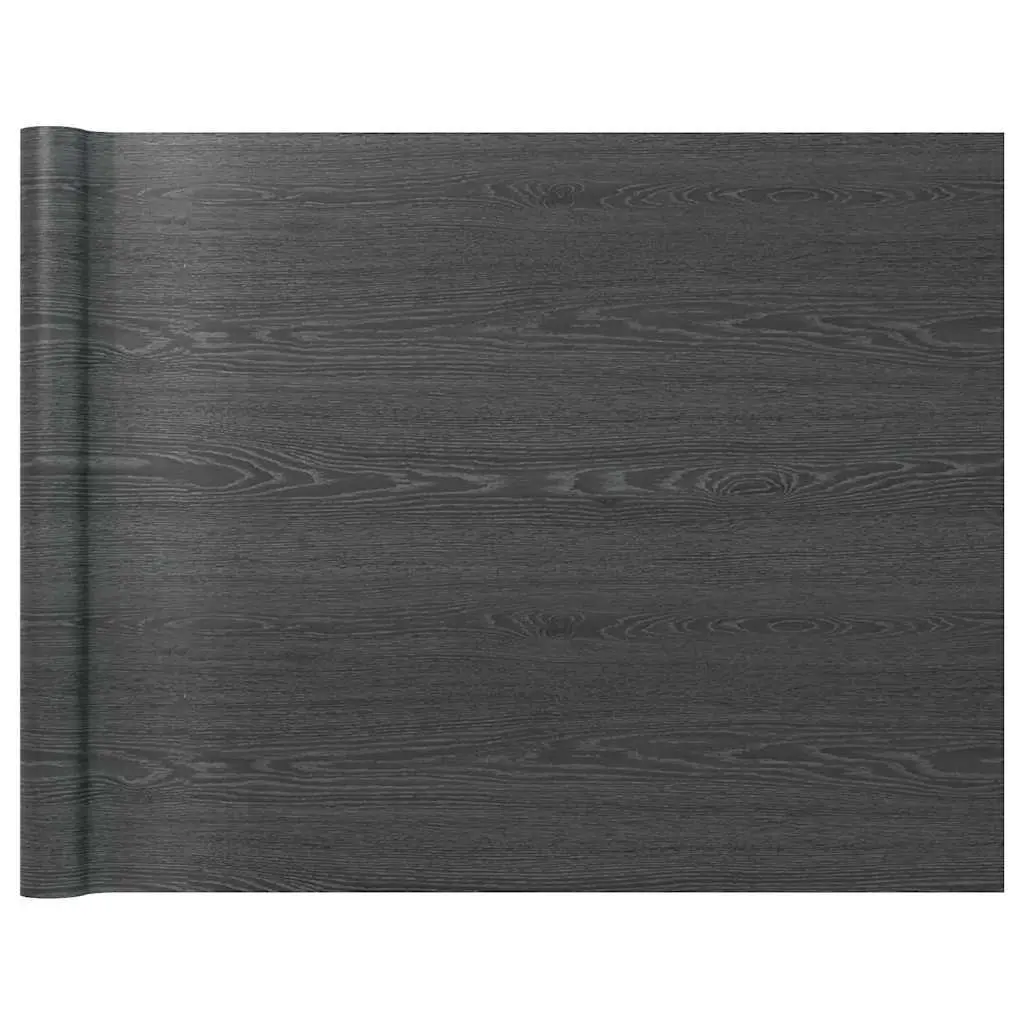 Self-Adhesive Furniture Film PVC 500x90cm Black Wood Grain Decor