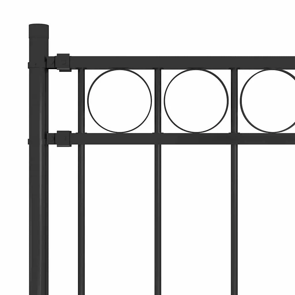 Garden Fence Panel Steel Black 1.7x1.2m Decorative Outdoor Patio Security
