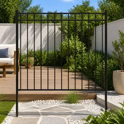 Outdoor Steel Fence Panel for Gardens and Patios 1.7x1.5m