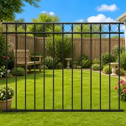 Practical Black Steel Fence Panel for Various Outdoor Uses