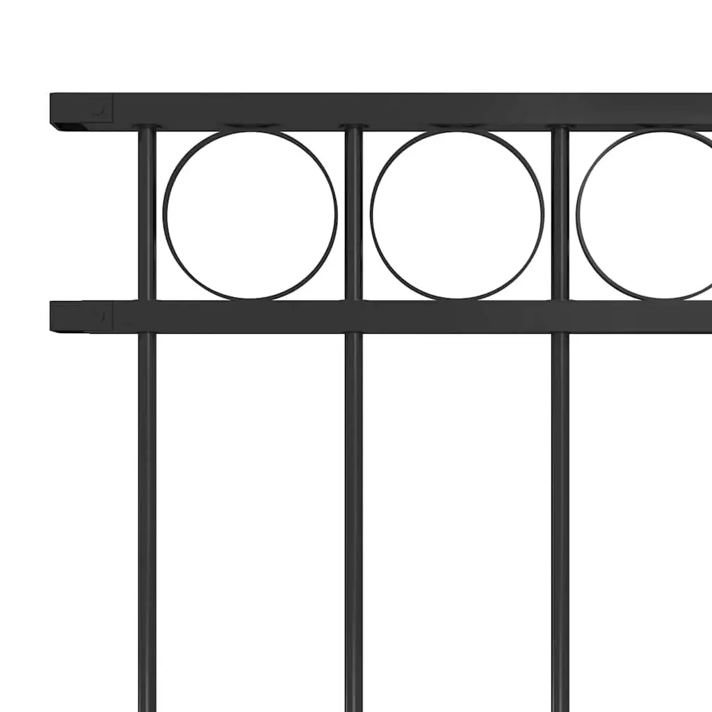 Steel Fence Panel Garden Outdoor Backyard Patio Privacy Screen 1.7x1.5 m Black