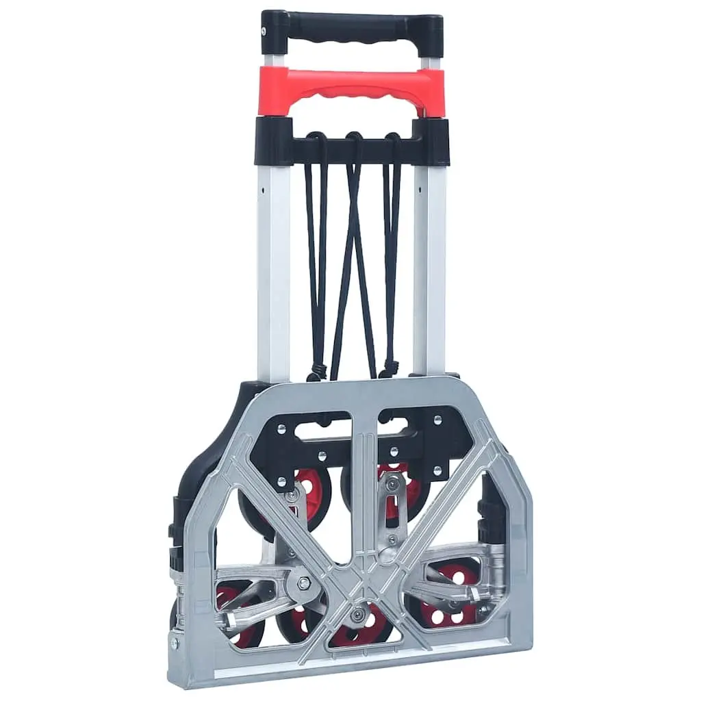 Foldable Stair Climbing Cart Aluminium 70kg Capacity Portable Black Three Wheel