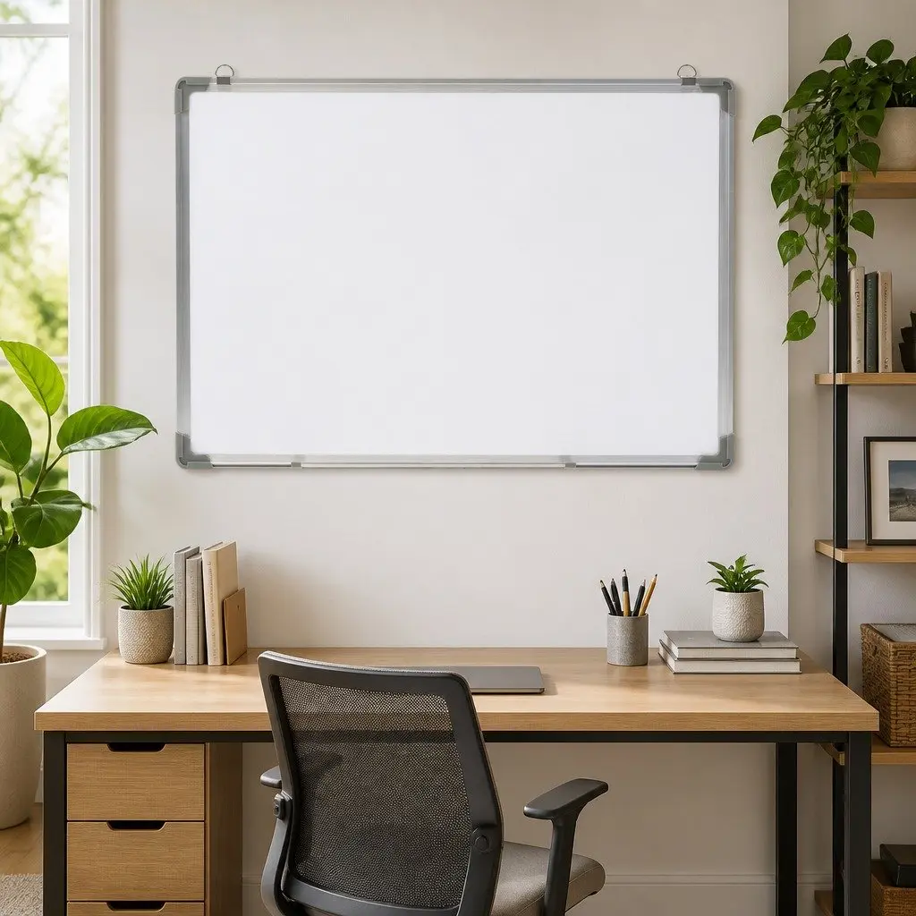 Whiteboard Lacquer-coated Steel 70x50cm White Wall Mounted