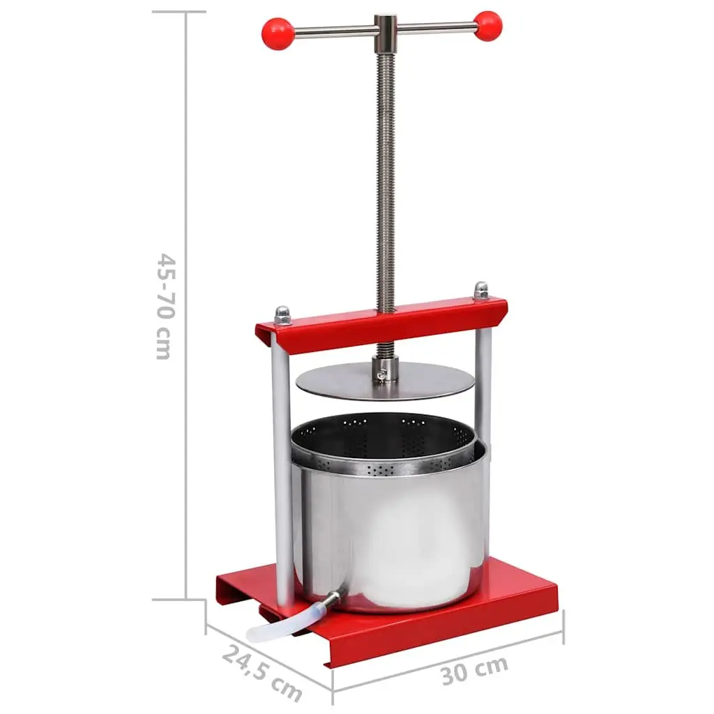 Fruit Press Manual 6L Stainless Steel Black Juicer for Fruits Vegetables Herbs