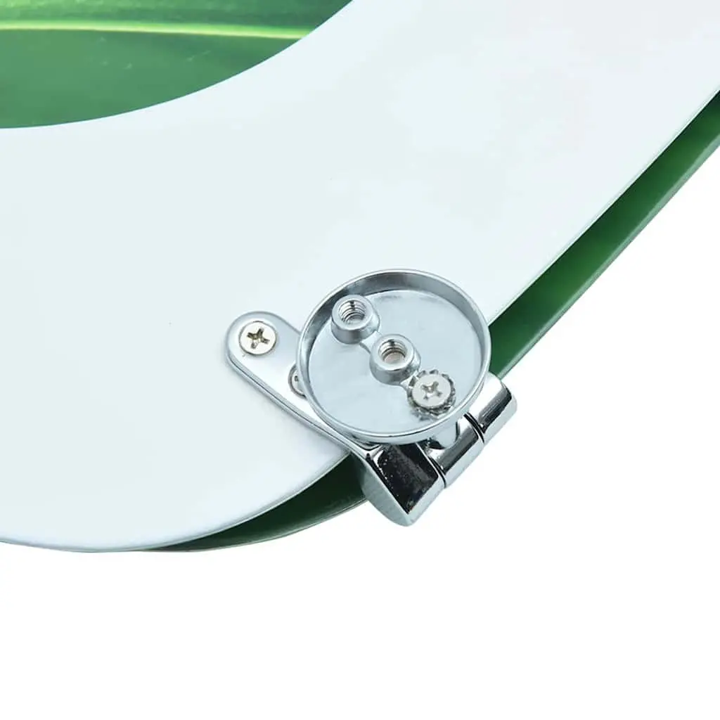 Toilet Seat with Lid Green Water Drop Design Adjustable Hinges Bathroom Fixture