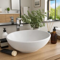 Practical Oval Ceramic Basin for Every Bathroom Space
