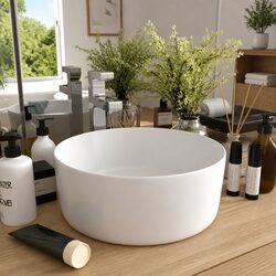 Practical 40cm Round Ceramic Wash Basin for Any Room